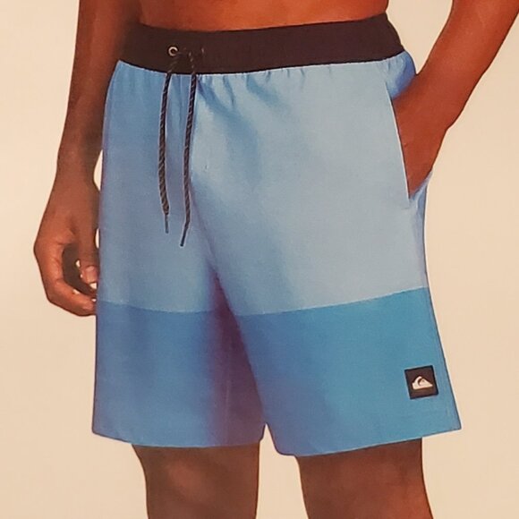 Quiksilver Men's Two-Tone Blue Lined Swim Trunks Board Shorts, Size Large - Picture 1 of 9